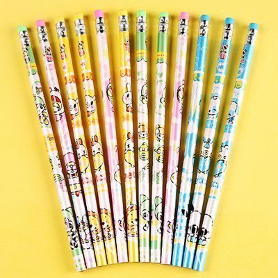 韓國創意文具兒童學習用品無毒帶橡皮擦學生圓桿卡通鉛筆獎品禮物
