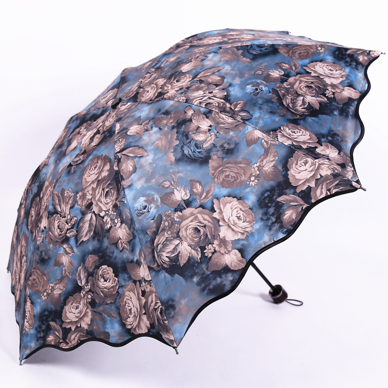 折疊雨傘黑膠三折晴雨傘遮陽傘太陽傘防曬防紫外線女