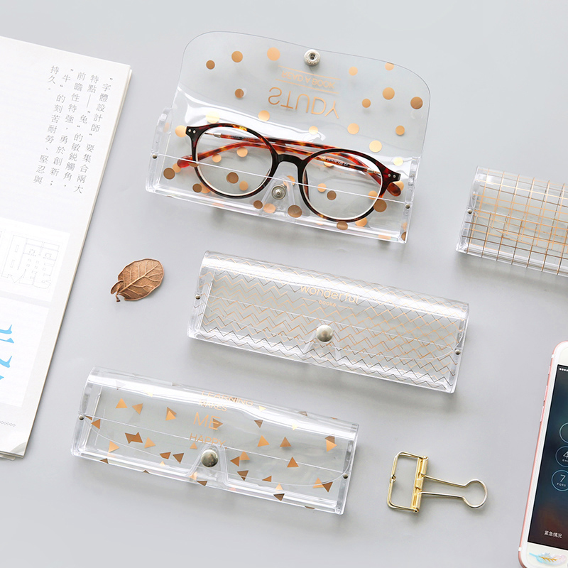 云木雜貨 創意透明眼鏡盒幾何小清新眼睛盒便攜簡約眼鏡收納盒
