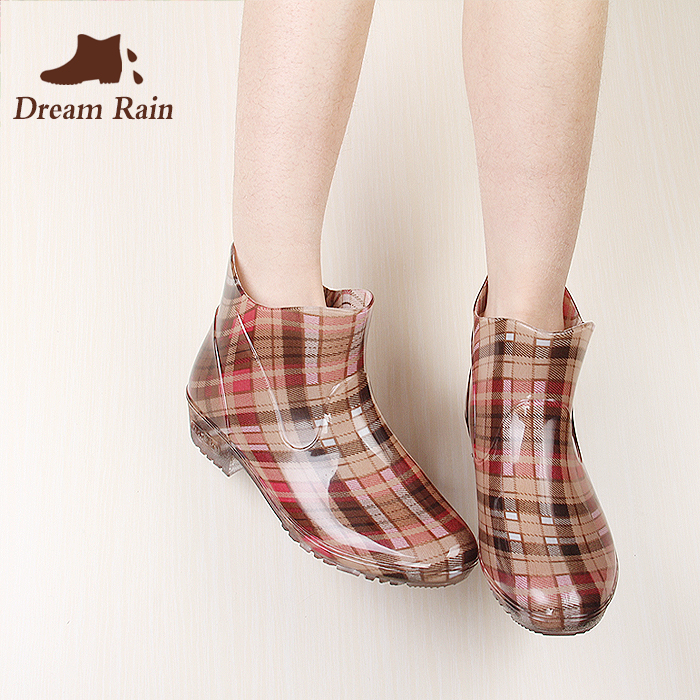 夏季時尚透明雨鞋女短筒雨靴韓國成人防滑水鞋套膠鞋春秋