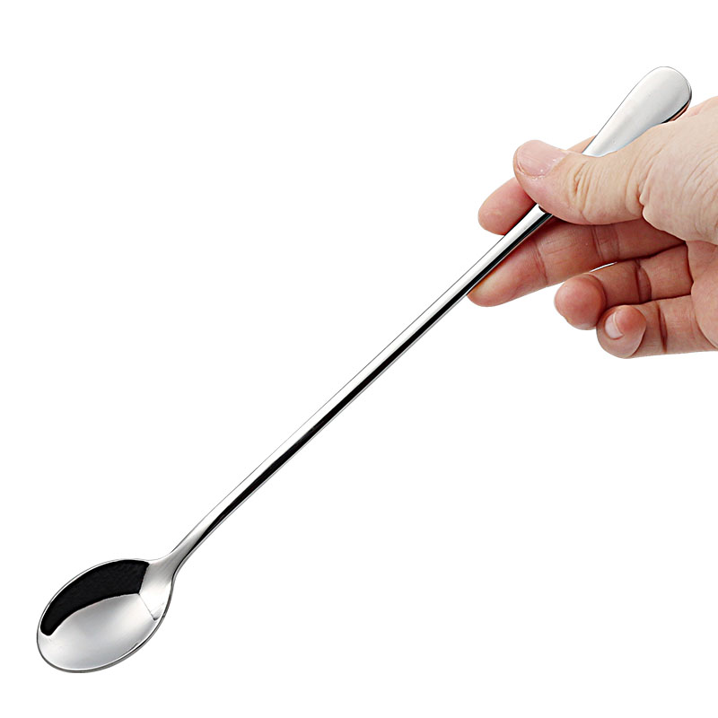 不銹鋼長柄勺子長冰勺攪拌勺咖啡蛋糕沙冰勺特長冷飲勺冰淇淋勺子